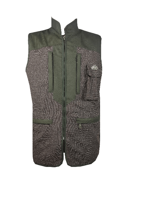 Gilet smanicato canvas cordura abbigliamento caccia idrorepellente antistrappo L verde